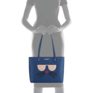 Karl Lagerfeld kool cat tote bag